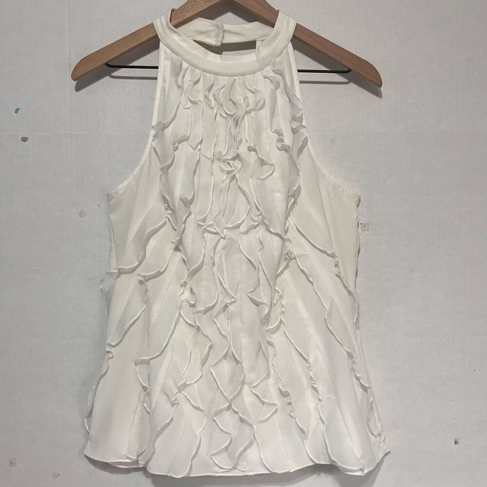Kenar White Halter Top   Women’s Size L  NWOT